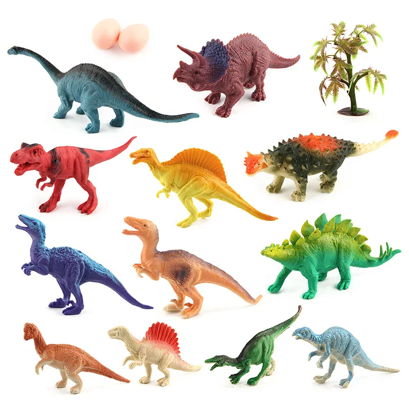

English Details Dinosaur Era Plastic Garage Kit Model Ornaments Multi-Model Mini Dinosaur