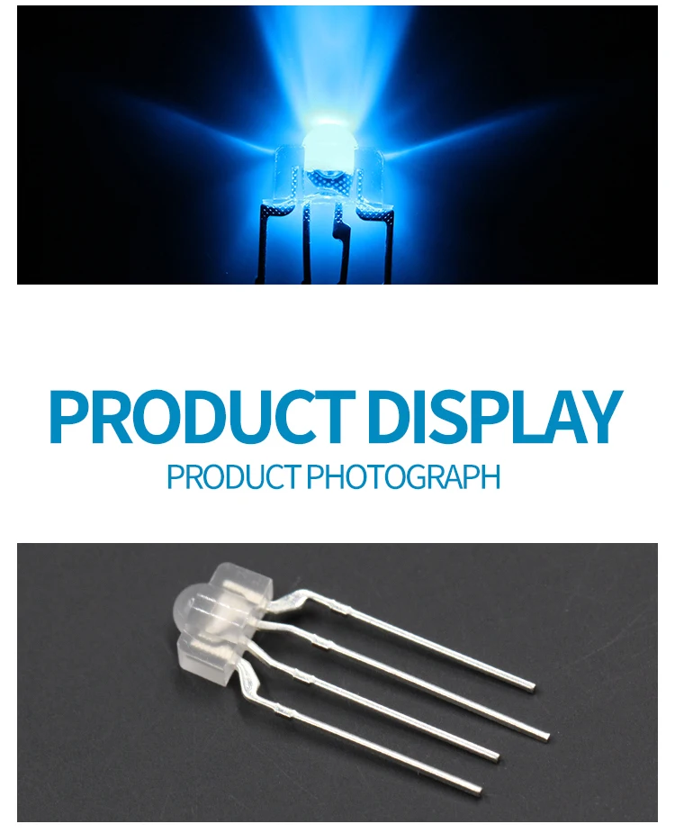 negativo e positivo comum, LED DIP, 3mm, 1000pcs, 100pcs