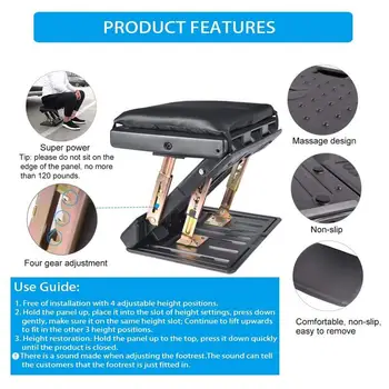 

Adjustable Footrest with Removable Soft Pad Adjustable footrest footrest for long trips suitable for Car Train Home Dropshipping