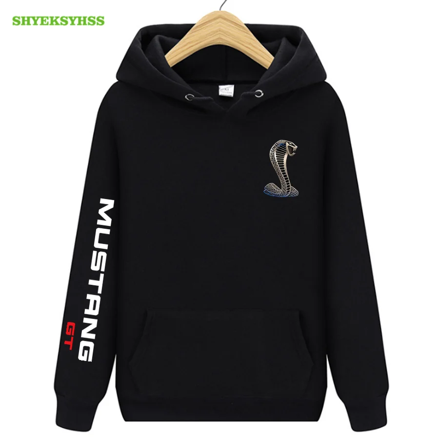 Ford Mustang Gt Car Men's Hoodie Shelby Gt500 Cobra Logo Fashion