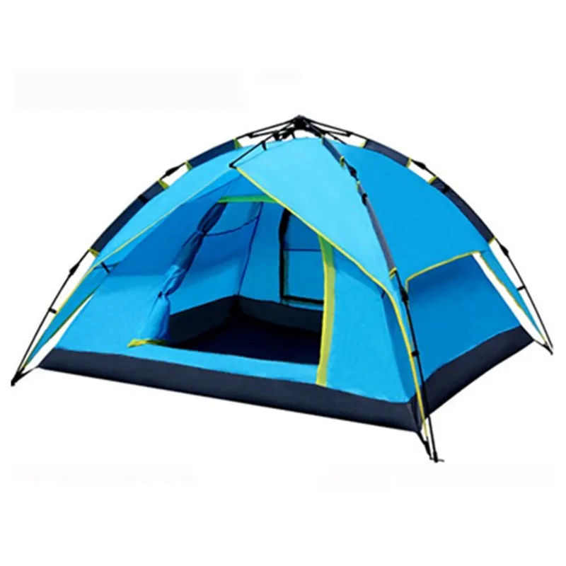  3-4 Person Hydraulic Automatic Camping Tent Double Layer Instant Setup Outdoor Family Tent Portable