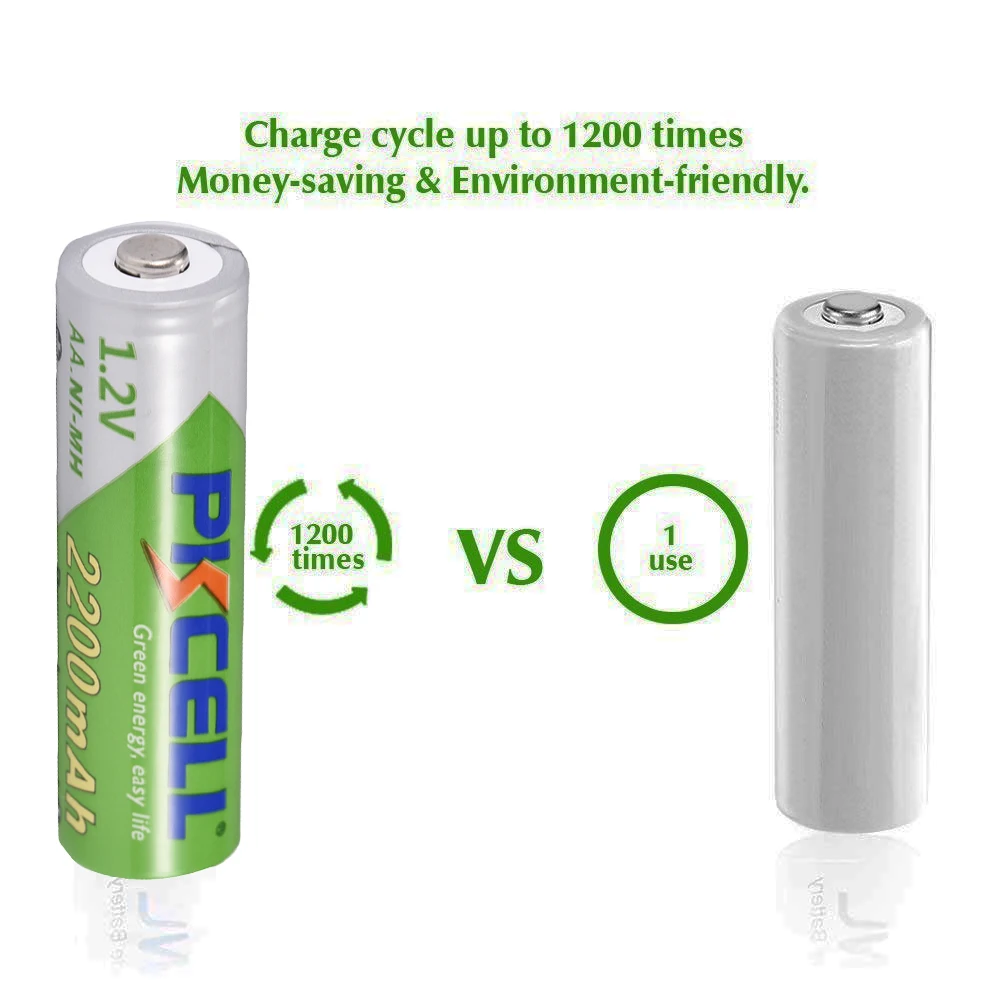 24 шт. PKCELL AA 2200mAh 1 2 V NIMH перезаряжаемые батареи aa v LSD Аккумуляторы для цифровой