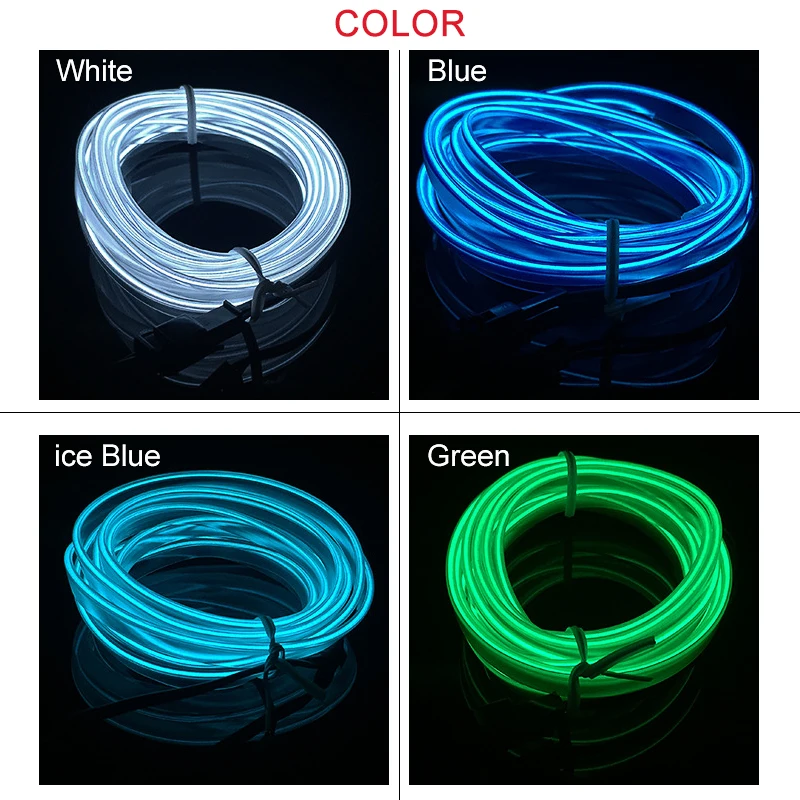 3m EL Cold Line Flexible Car Lights 12V Car LED Neon EL Wire Car Cold Light Strip Interior Decoration Moulding Trim Strips 3m EL Cold Line Flexible Car Lights 12V Car LED Neon EL Wire Car Cold Light Strip Interior Decoration Moulding Trim Strips