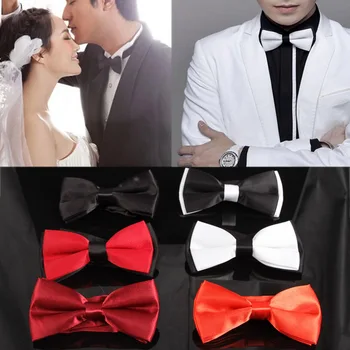 

6 Colors Fashion New Mens TieFor Evening Party Adjustable Plain Bow Tie Pre Tied Wedding Accessories