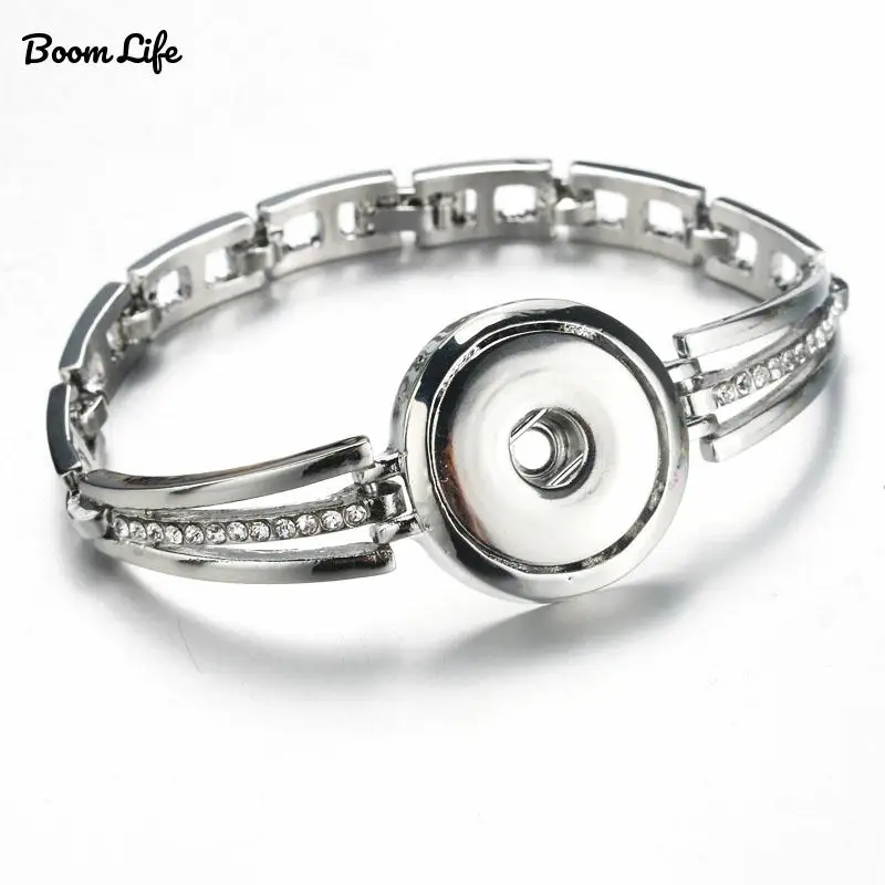 Новые Модные полые Стразы браслет-застежка 22 см подходит для Boom Life 18 мм Ювелирные