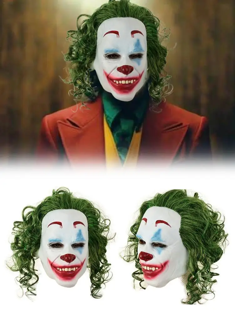 Stephen King's It Pennywise Джокер маска фильм клоун на Хэллоуин костюм косплей страшный шалость с волосами для вечерние Хэллоуин