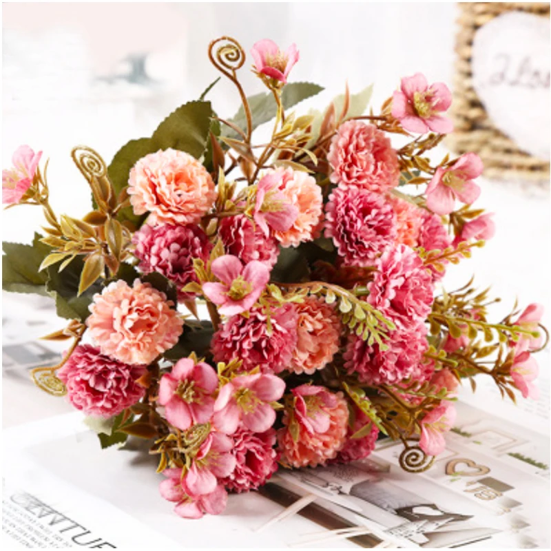 11 бутонов искусственных цветов Шелковый Свадебный букет сделай сам недорогой
