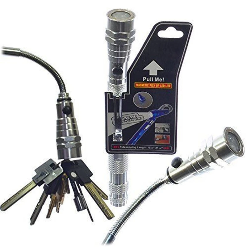 Flexible 3 torche LED télescopique magnétique de Pick Up Tool Lampe de poche New E65B