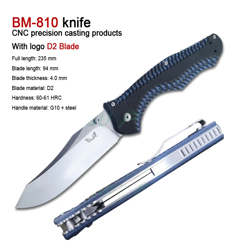 

butterfly Bm810 knife D2 blade G10 handle high hardness sharp military knife self-defense portable tactical survival knife