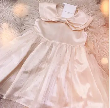 

2020 Summer New Children Baby High Quality Silk Mesh Bow Dresses , Girls Princess Elegant Clothes 6 Pieces/lot Wholesale