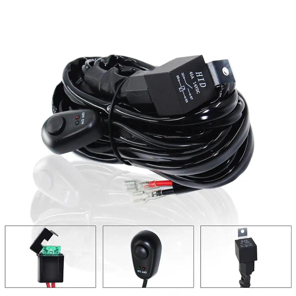 

1Set Automotive LED Light Bar High-power Switch Relay Kit Driving Work Light Wiring Kit