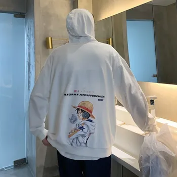 

2019 Autumn Men Casual Loose Comic Printing Pullover Cotton Sweatshirt Hooded Long Sleeve Kangaroo Pocket Hoodies Homme M-2XL
