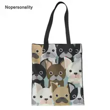 Nopersonality мультяшный щенок печати Сумки для Для женщин Простые цветные, холщовые сумки Повседневное хозяйственная сумка-тоут женские сумки на плечо