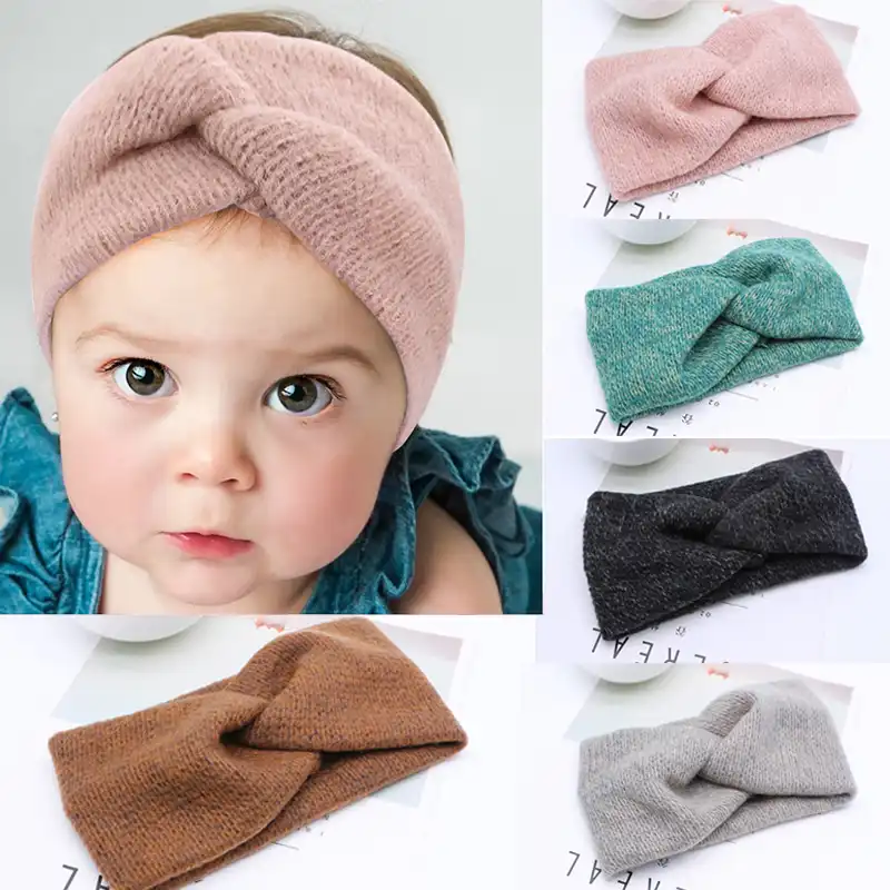 Turban Large En Coton Pour Bebe Fille Bandeau De Couleur Unie Noue Torsade En Tricot Chaud Elastique Accessoires Pour Cheveux Aliexpress