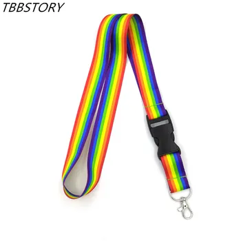 

12Pcs Gay Pride Rainbow Mobile Phone Neck Straps Lanyard For Keys ID Pass Card Mobile Phone USB Holder Hang Rope Webbing Lanyard