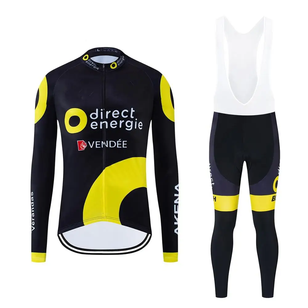 

2019 Team Cycling Jersey 12D Set Long Sleeve Racing Bicycle Cycling Clothes Breathable Mountain Bike Maillot Culotte