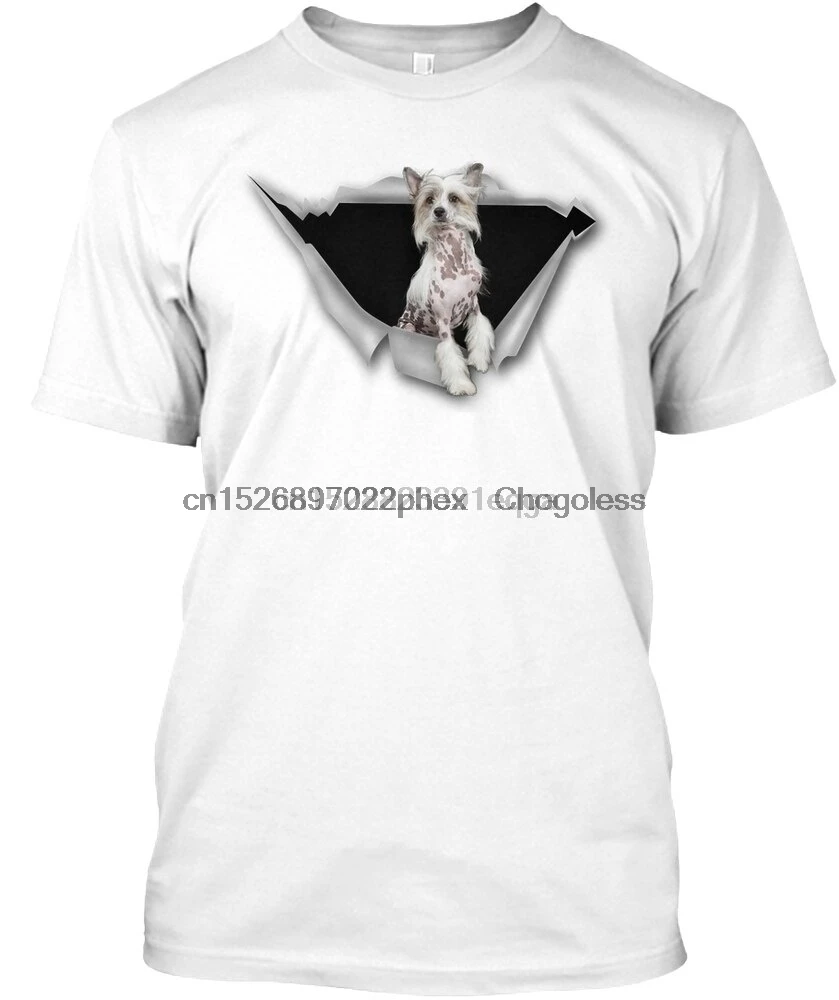 Мужская футболка рваная Китайская хохлатая собака женская мужская | одежда