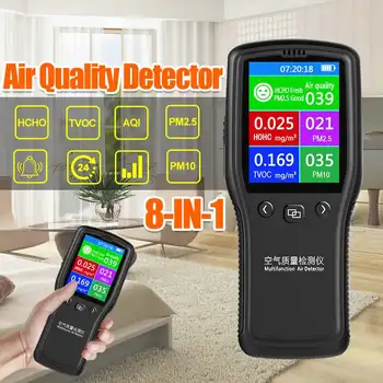 

Mini PM2.5 Air Detector Air Quality Monitor Digital Tester Appliance For Monitor Formaldehyde TVOC PM2.5 PM10 HCHO Gas Analyzer