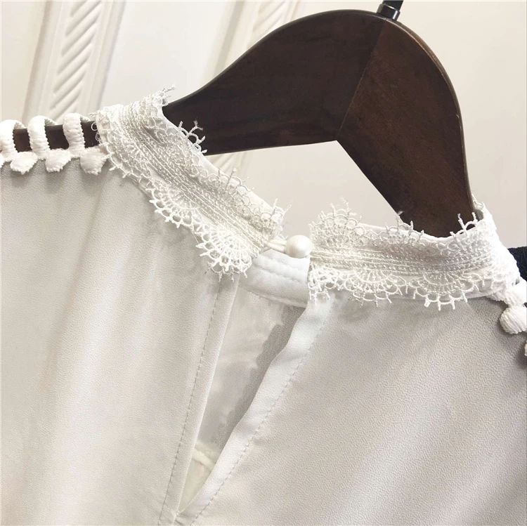 WHITNEY WANG Весенняя мода уличная элегантная слоистая кисточка шифон Blusas женские Топы футболка femme