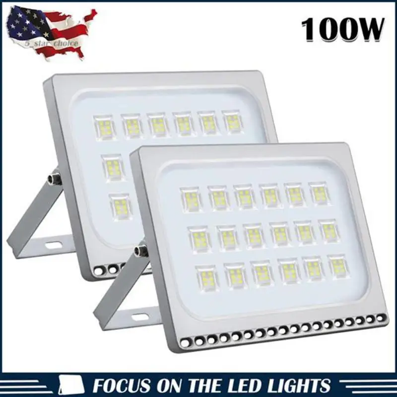 

2pcs Ultraslim 100W LED Floodlight Outdoor Security Lights 110V Cool White