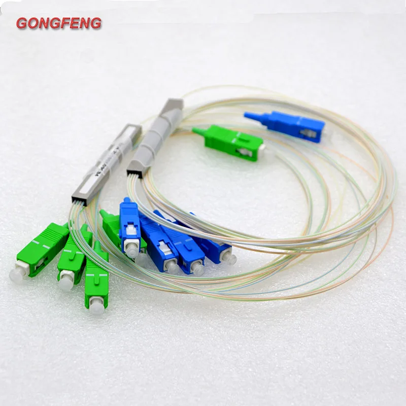 

10PCS New SC UPC/APC Fiber Optic Splitter Connector 0.9mm Single Mode 1:4 Optic Fiber PLC Differential Splitter Whoesale