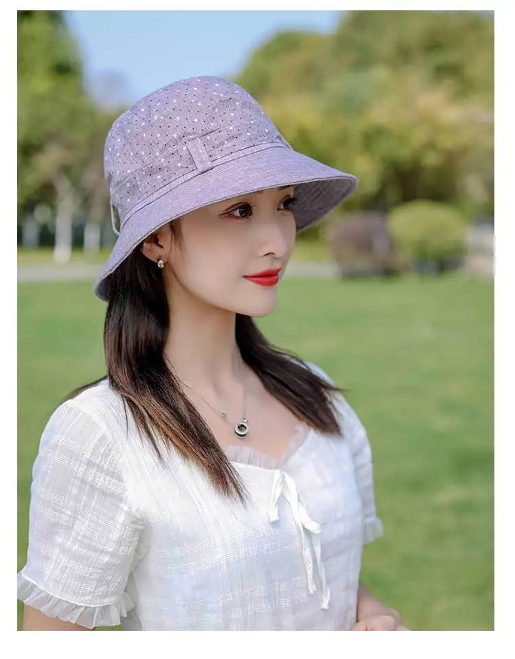 ladies bucket hat Spring and Summer Hat Women's Bucket Hat Button Bow Fisherman Hat, All-Matching Sun Hat with Wide Brim straw bucket hat womens