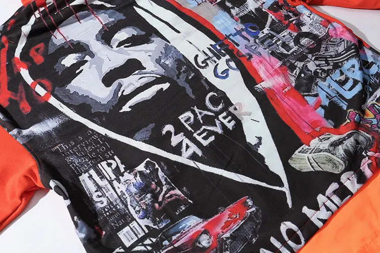 В стиле «хип-хоп», реперские кепки 2PAC для телефона с изображением Тупака Шакура 3D с принтом толстовки с капюшоном толстовки Для мужчин повседневный пуловер, верхняя одежда, модная толстовка с капюшоном