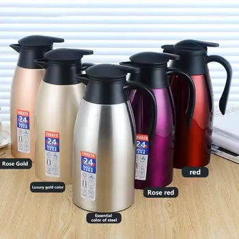 

2L Stainless Steel Vacuum Flask Coffee Hot Drinking Container Pot Double Insulation Thermoses Bottle With Kettle Sealing Cap