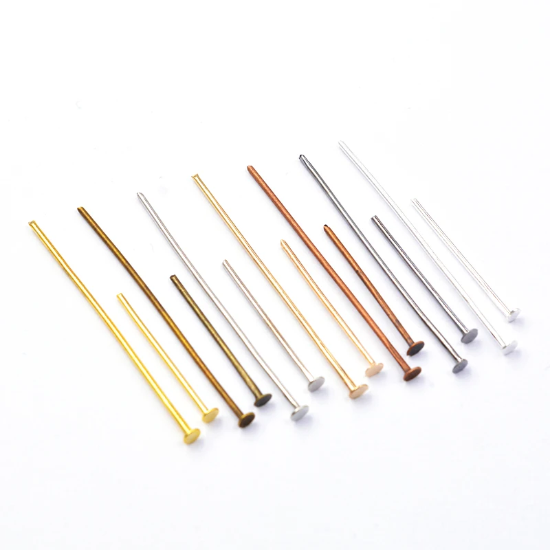 Beads-Supplies Pin-Needles Making-Accessories Jewelry Earring Diy Flat-Head for Mixed-200pcscolor