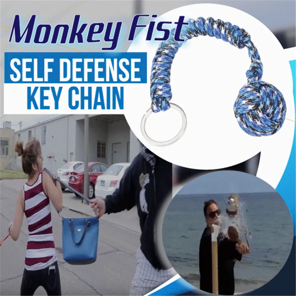 Monkey Fist Keychain Paracord With Steel Ball for Survival and Self-Defense #4N26 (5)