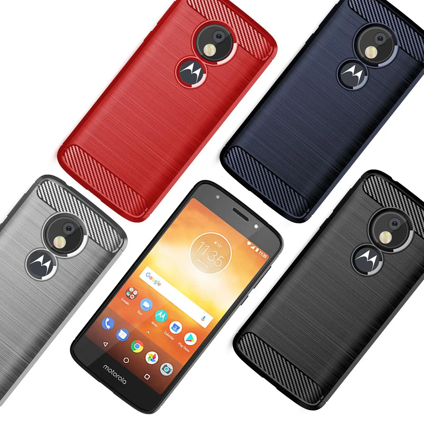Carbon fiber Brushed soft mobile phone case for Motorola Moto G7 Plus G8 Play One Macro Action P40 Power P30 Note Pro Zoom | Мобильные