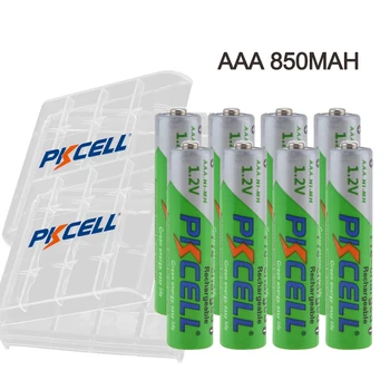 

8Pcs PKCELL nimh AAA 1.2V NIMH Rechargeable Battery 850mah aaa Precharged batteries over 1200 times cycles and 2pcs hold boxes