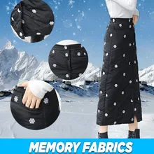 Осенне-зимняя теплая Женская юбка, толстая длинная юбка с высокой талией и пуговицами, черная юбка-пуховик, женские юбки, вязаные, распродажа# G3