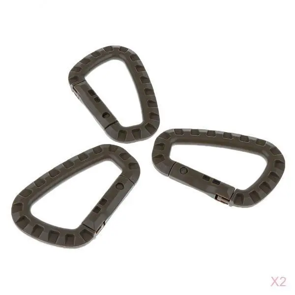 Tactical Gear Carabiner Keychain Hard Polymer D Lock Backpack Clips