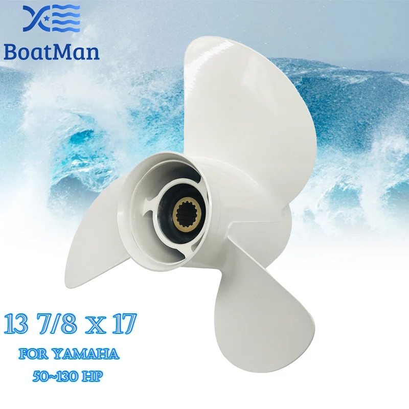 Boat Propeller 13 7/8x17 For Yamaha Outboard Motor 50-130HP Aluminum 15 Tooth Spline Engine Part