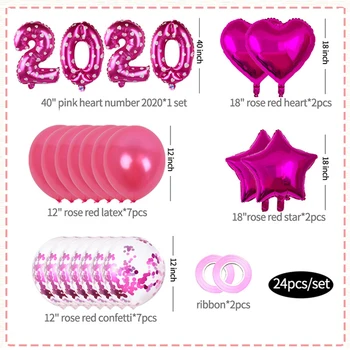 

40 Inch Aluminium Foil Balloons 2020 Number Balloons Happy New Year Navidad Christmas Birthday Party Decorations Dropshipping