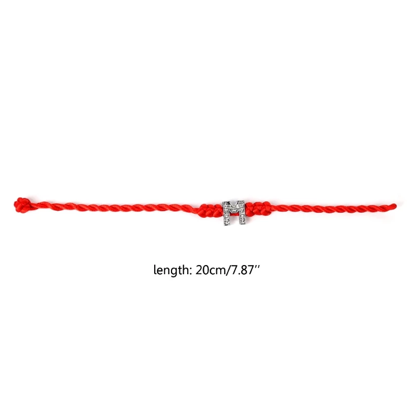 

Valentine's Day Lucky Rope Cord Crystal Letters Red String Couple Bracelets For Lovers U50C