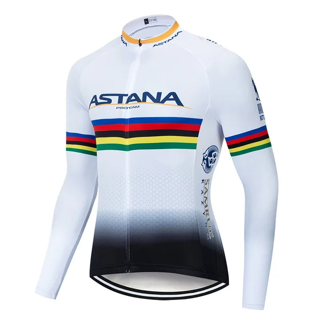 Астана Джерси для ciclismo para hombre traje de manga larga otouno bicicleta de montaina ropa de bicicleta de montaina ropa 9D - Цвет: 4