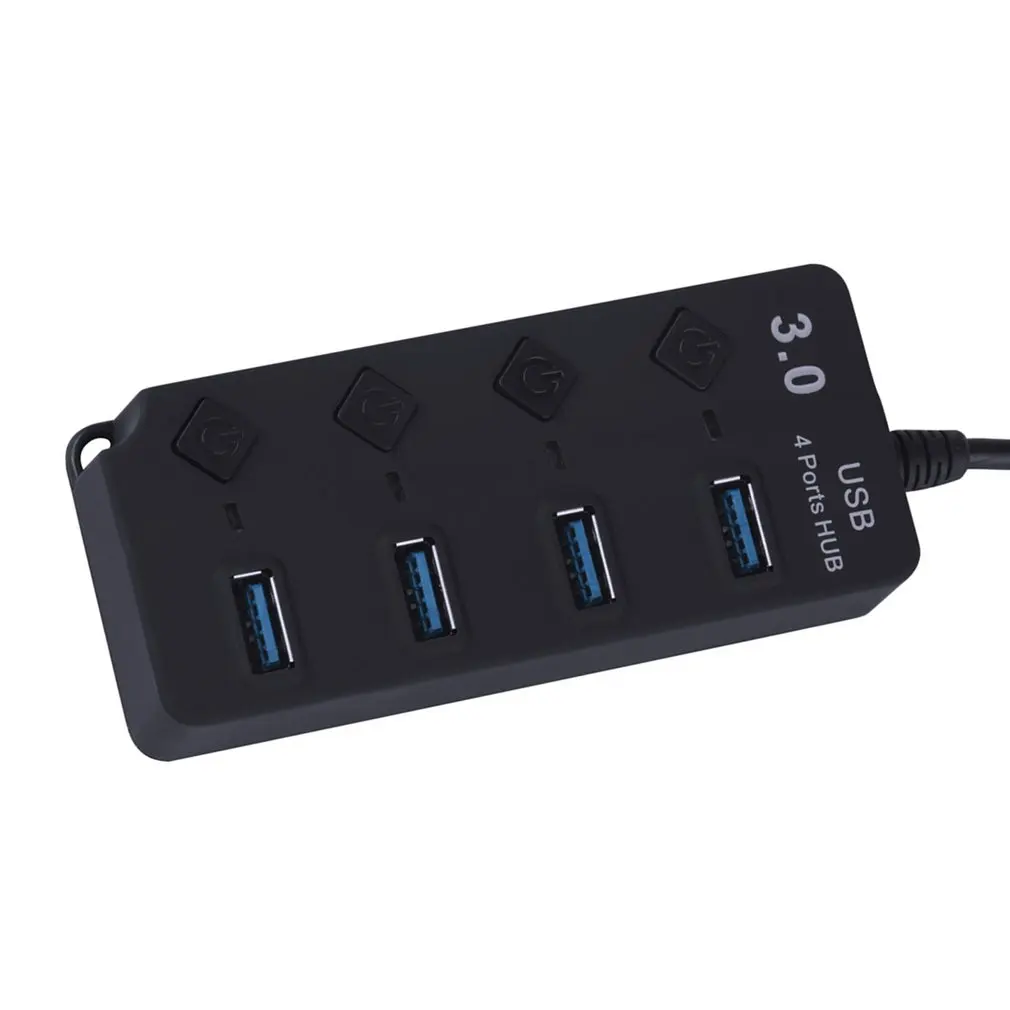 7 портов usb-хаб USB3.0 концентратор разветвитель вкл/выкл переключатель светодиодный индикатор с ЕС/США адаптер питания для ноутбука MacBook