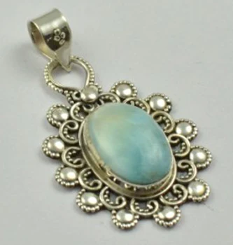 

Lovegem Nature Larimar Pendant 925 Sterling Silver, 42.6 mm, MHBAP5010