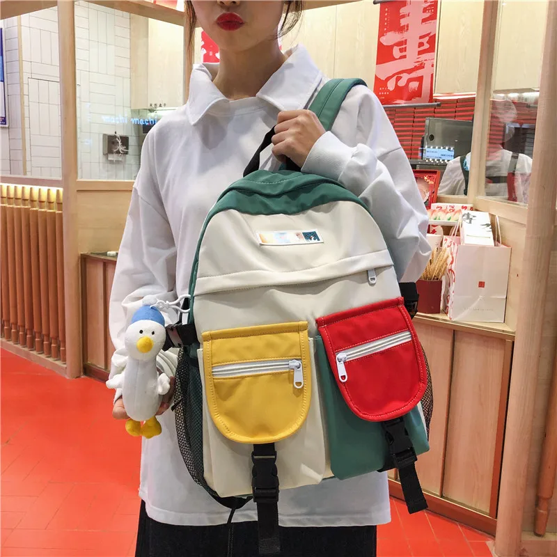 

2020 new college style art color matching Harajuku student schoolbag casual all-match backpack
