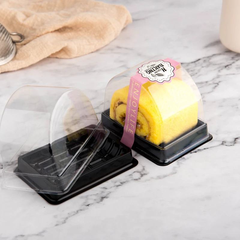 20/50/100pcs Half Moon Shape Plastic Moon Cake Packaging Box Moon Egg-Yolk Puff Container Transparent Gift Box Party Supplies