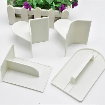 

4pcs DIY Cake Edge Fondant Scraper Smoother Dessert Pastry Decorating Mold Cream Spatula Baking Tools (Spatula+White T Shape+ Wh
