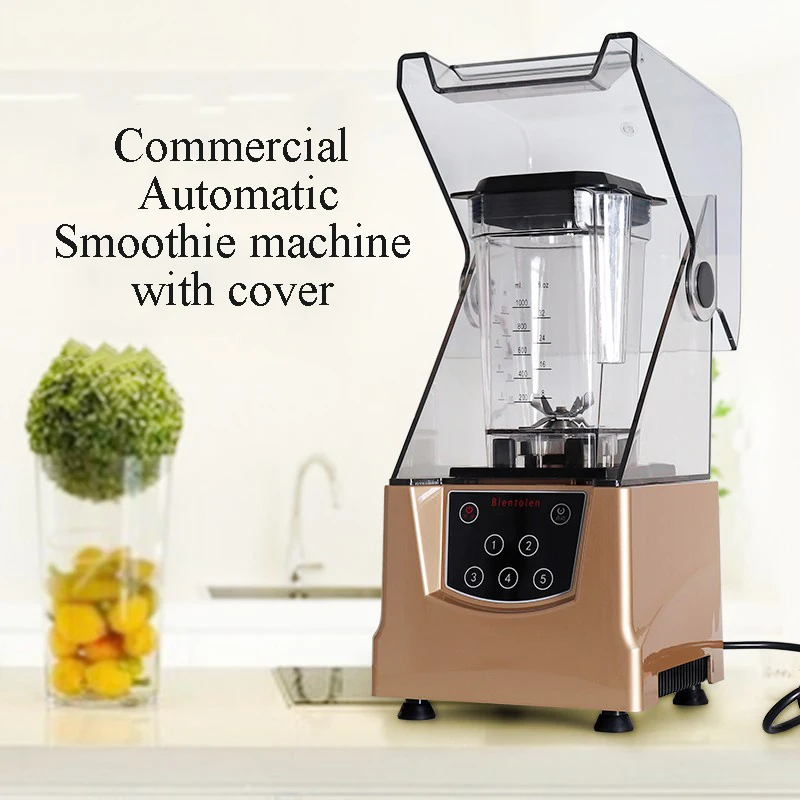 

Silent Cover moothie Machine Commercial Blender Mixer 1000w Ice Smoothie Bar Fruit Electric Blender Milk shake machine