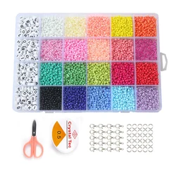 Mini Kit de cuentas de 3MM para Cuentas de letras y pequeña embarcación, juego de joyería, collar, pulsera, juguete creativo, 7500 Uds.