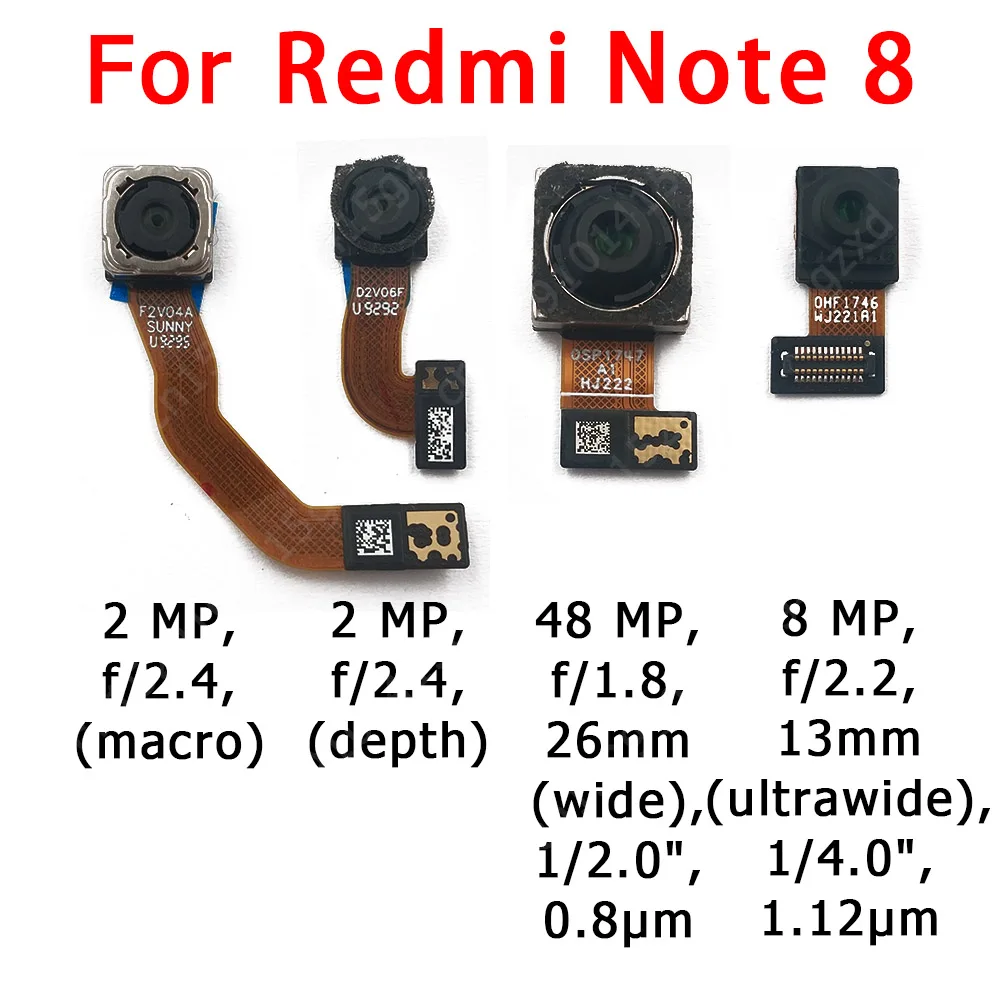 Оригинальная передняя и задняя камеры для Xiaomi Redmi Note 8 модуль основной гибкий