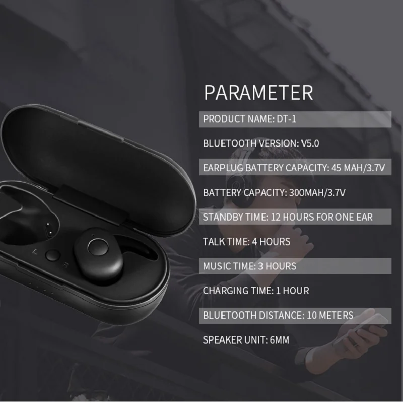 TWS Wireless Bluetooth Earphone Wireless Headphones Headset Stereo Sports Earbuds with Mic for iPhone Andorid gaming headset