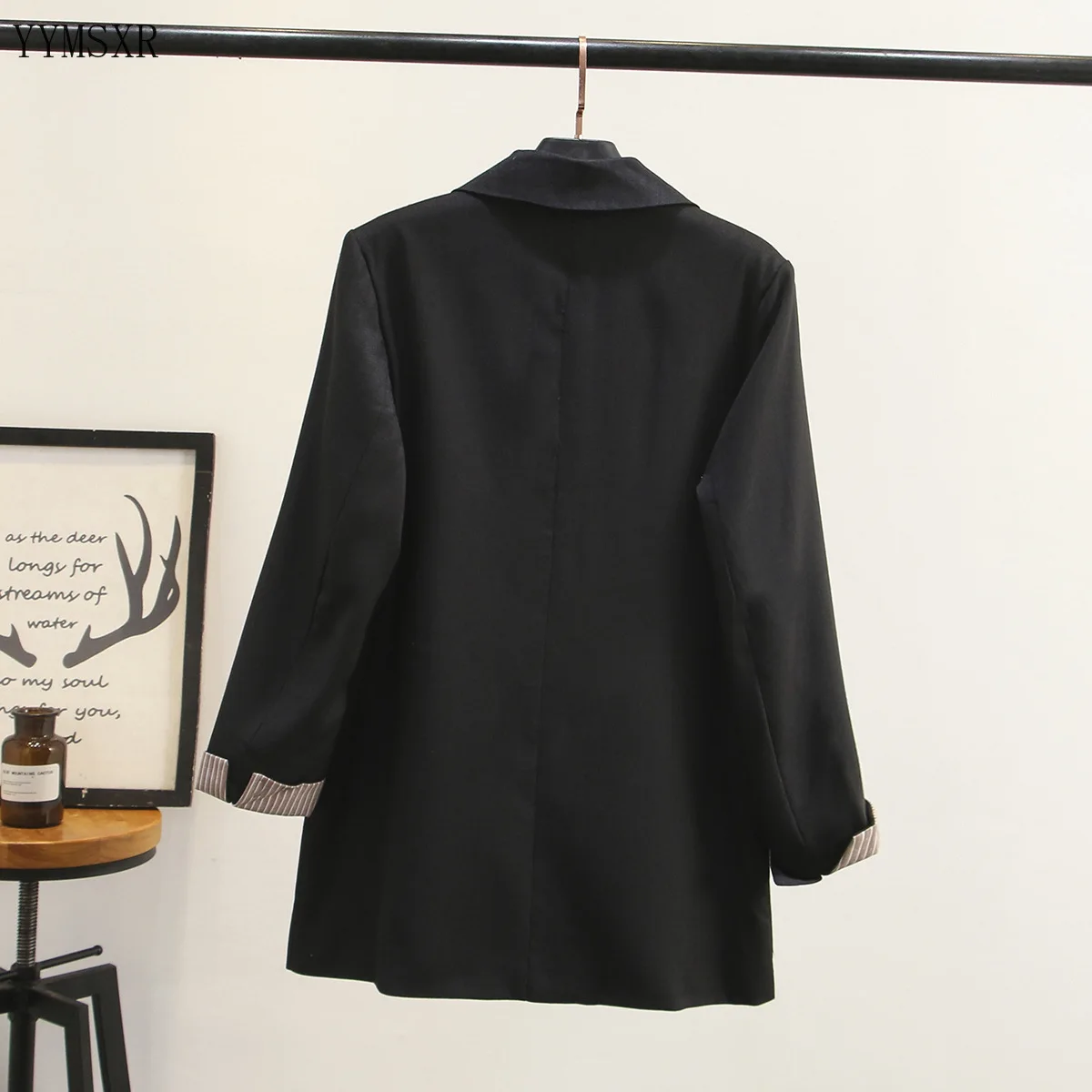 Размер XL-4XL, Женская куртка, Женское пальто, повседневный двубортный свободный черный блейзер с длинным рукавом, женский маленький костюм, высокое качество