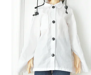 T02-X548-9 Blyth Кукла Одежда 1/3 1/4 bjd 1/6 куклы аксессуары хлопок Письмо Длинный Рукав Рубашка длинные джинсовые шорты - Цвет: White long shirt