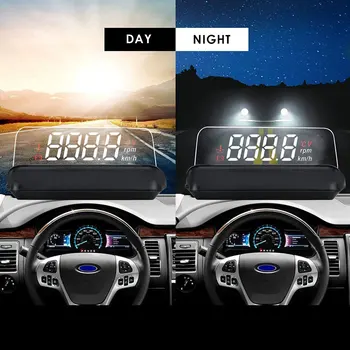 

ET Multifunctional Car Display 3.5'' Car HUD OBD II/GPS Interface Vehicle Speed Temperature Voltage Display One Key Switch